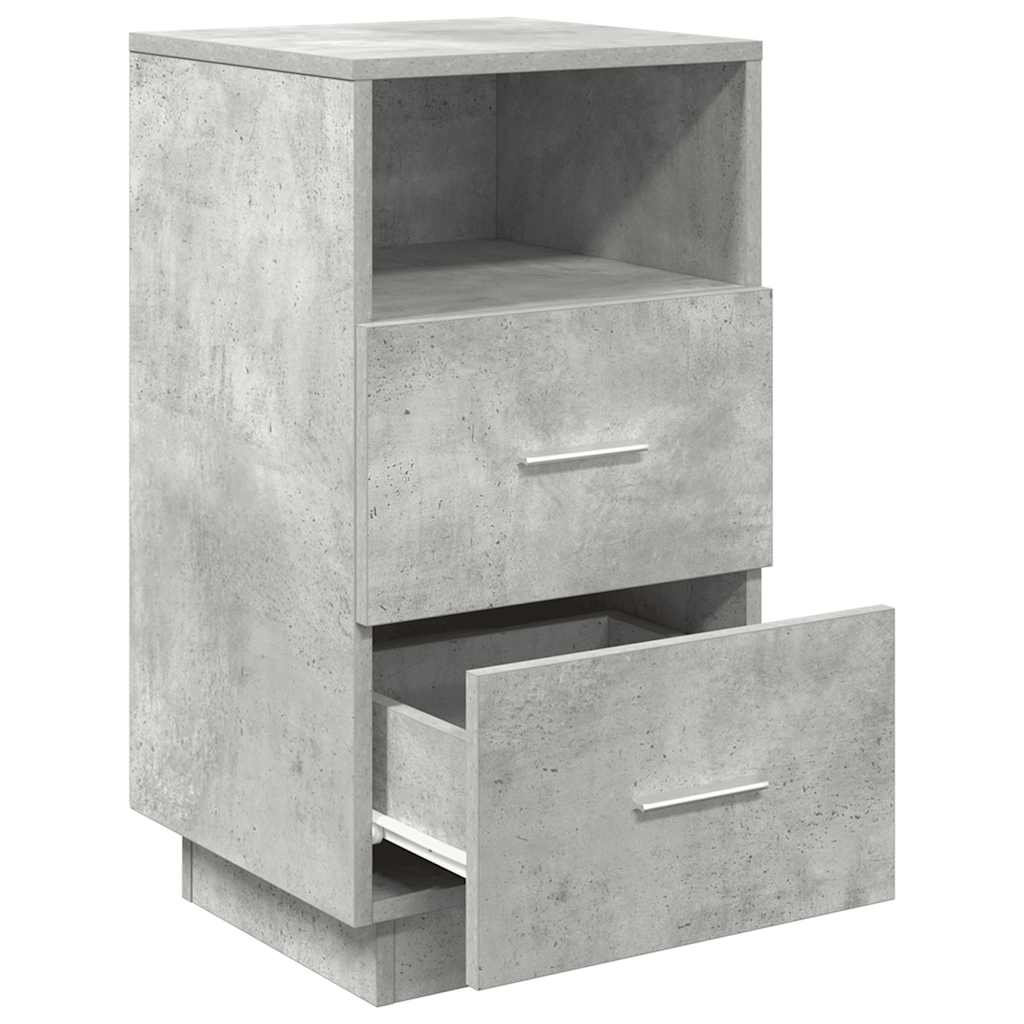 vidaXL Noptiere 2 buc cu 2 sertare Gri beton 36x36x68 cm