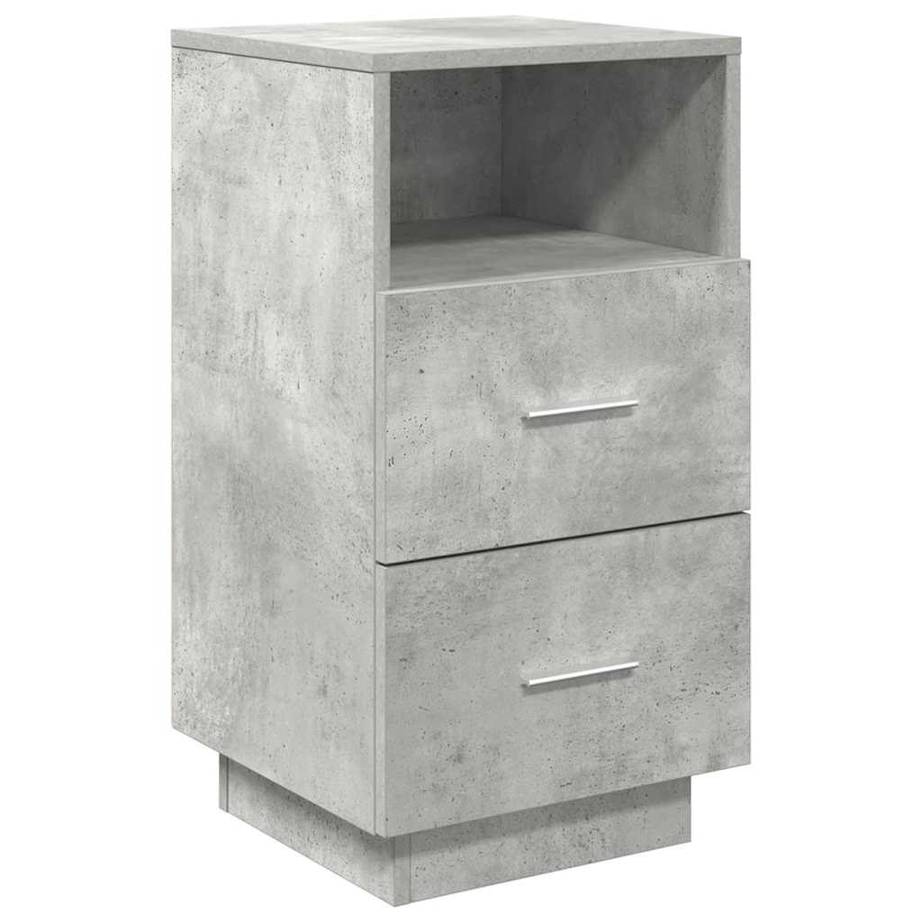vidaXL Noptiere 2 buc cu 2 sertare Gri beton 36x36x68 cm