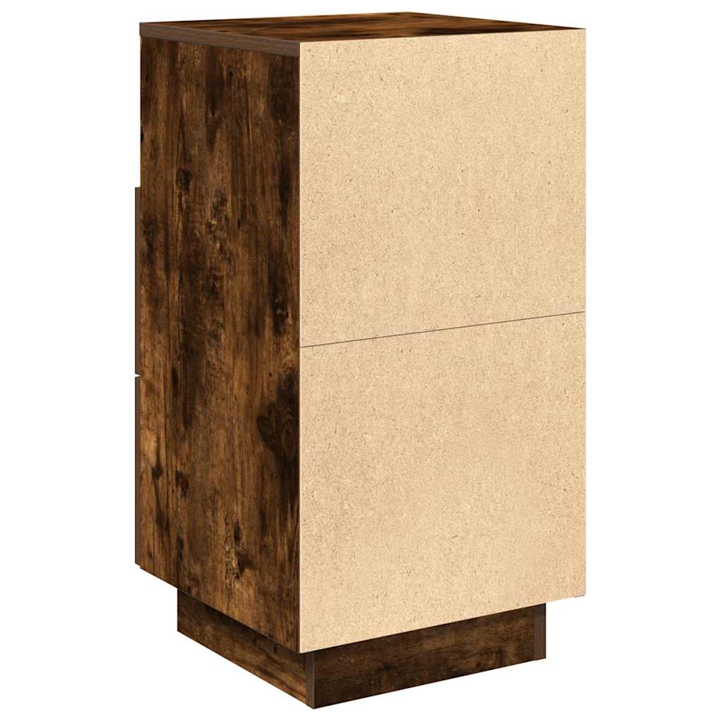 vidaXL Noptiera cu 2 sertare stejar afumat 36x36x68 cm vidaXL Noptiera cu 2 sertare stejar afumat 36x36x68 cm