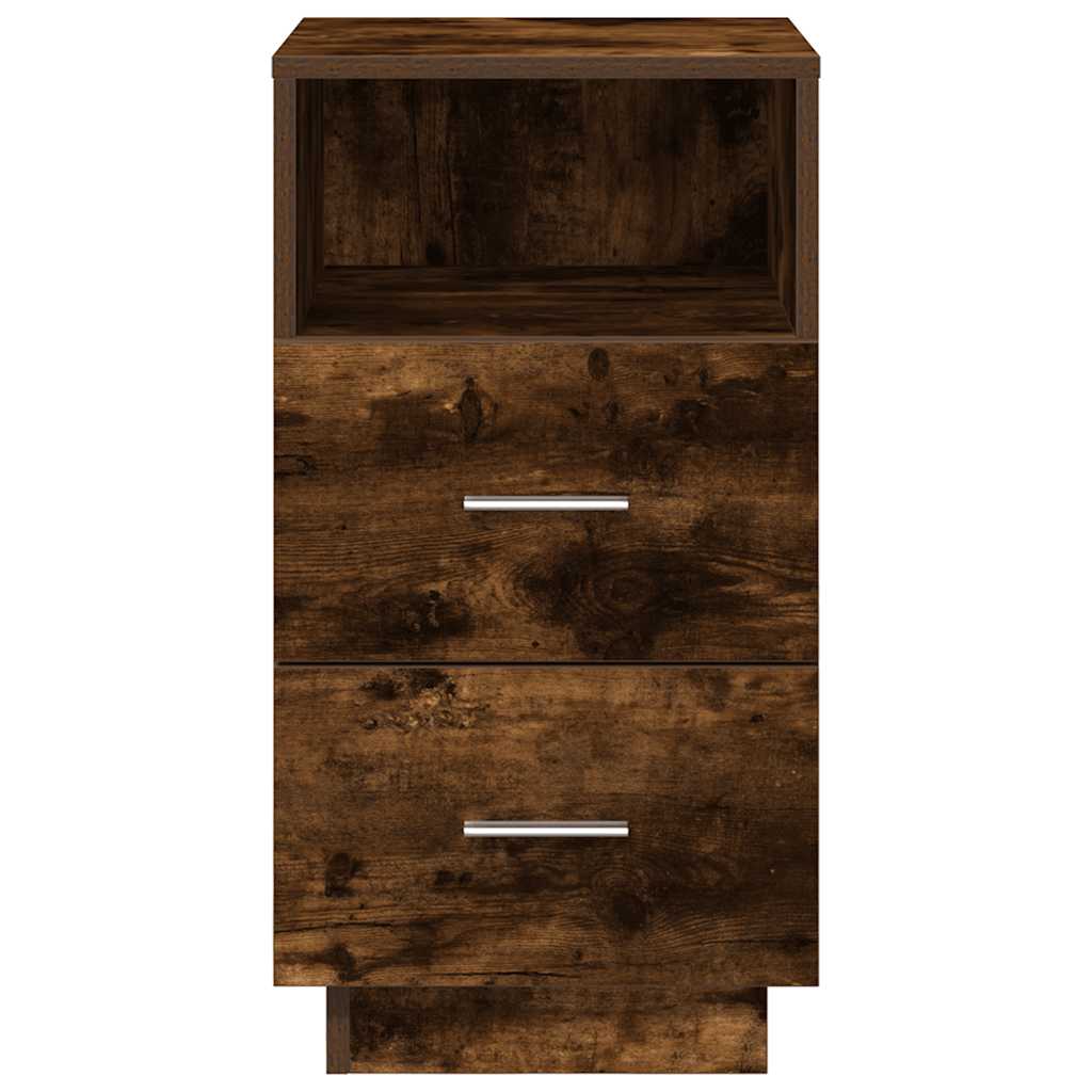 vidaXL Noptiere 2 buc cu 2 sertare stejar afumat 36x36x68 cm