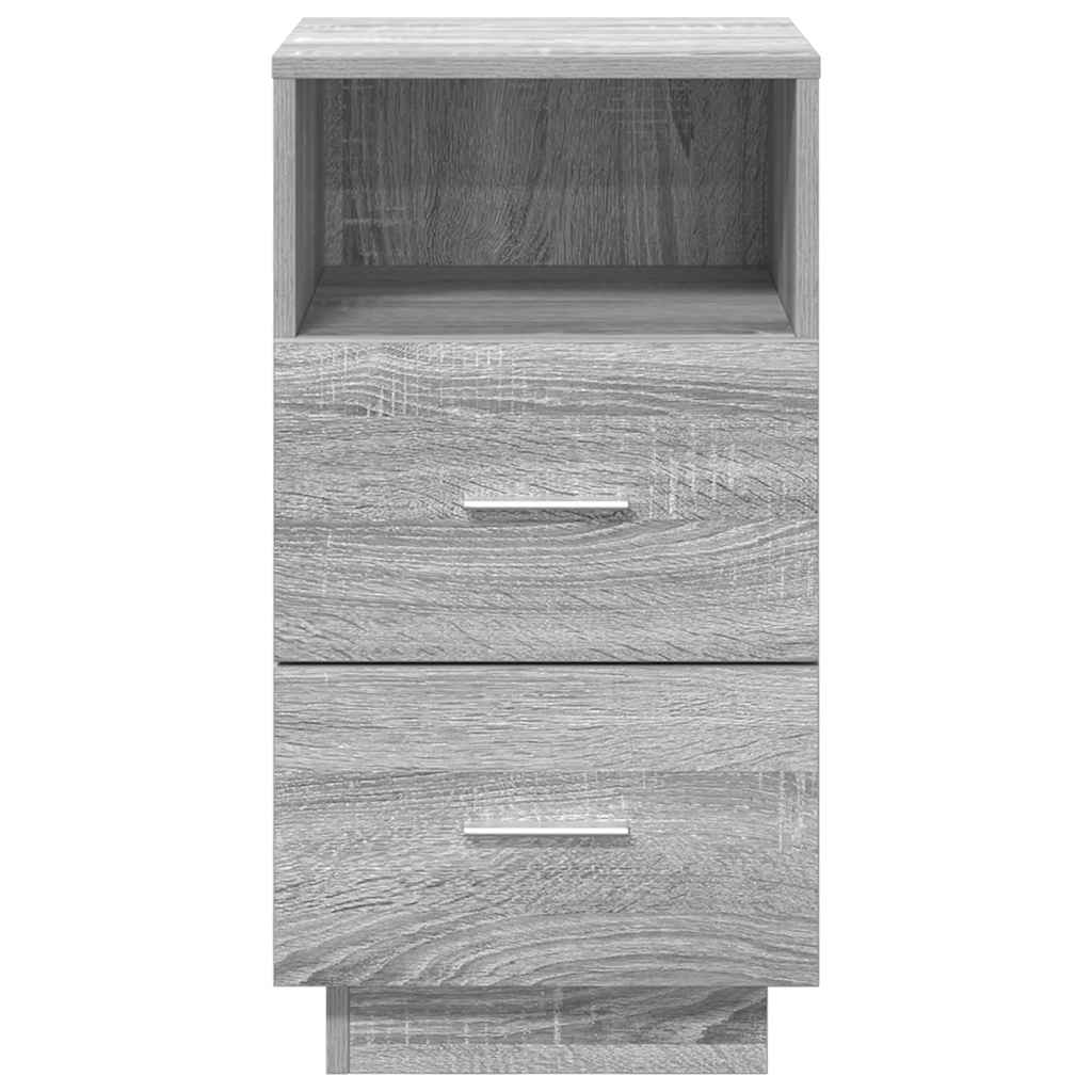 vidaXL Noptiere 2 buc cu 2 sertare Gri Sonoma 36x36x68 cm