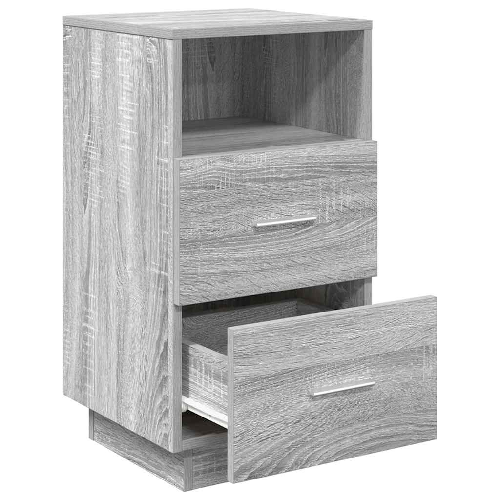 vidaXL Noptiere 2 buc cu 2 sertare Gri Sonoma 36x36x68 cm