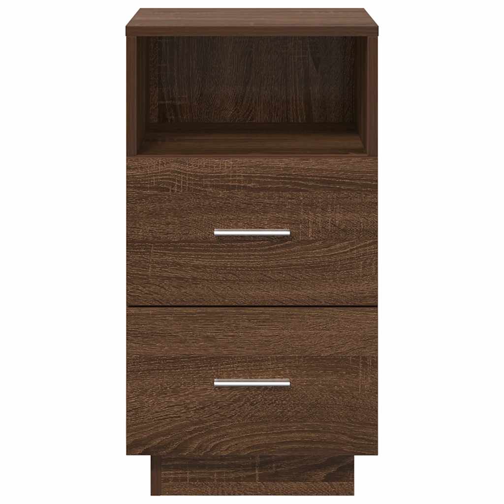 vidaXL Noptiere 2 buc cu 2 sertare Stejar maro 36x36x68 cm