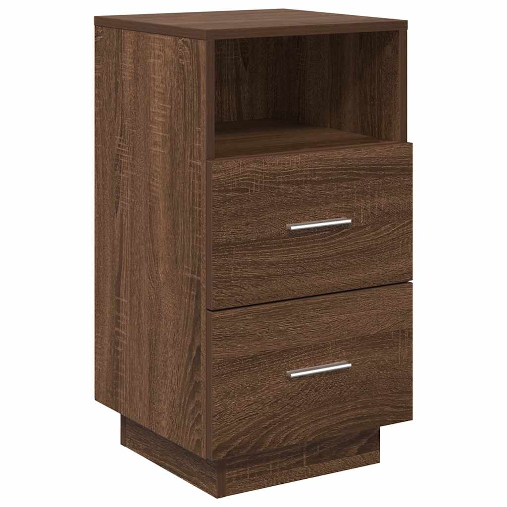 vidaXL Noptiere 2 buc cu 2 sertare Stejar maro 36x36x68 cm