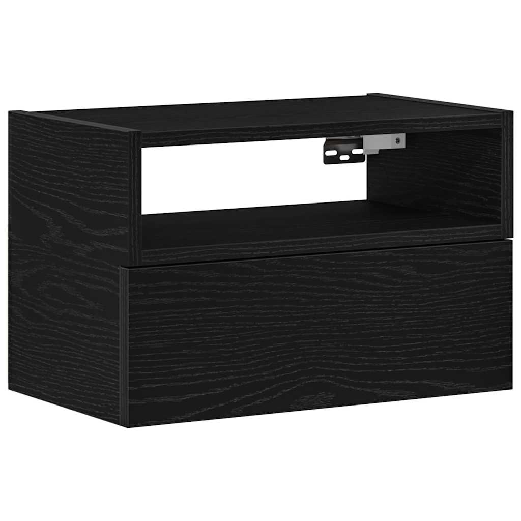 vidaXL Noptieră de perete, negru, 45x26x28,5 cm vidaXL Noptieră de perete, negru, 45x26x28,5 cm