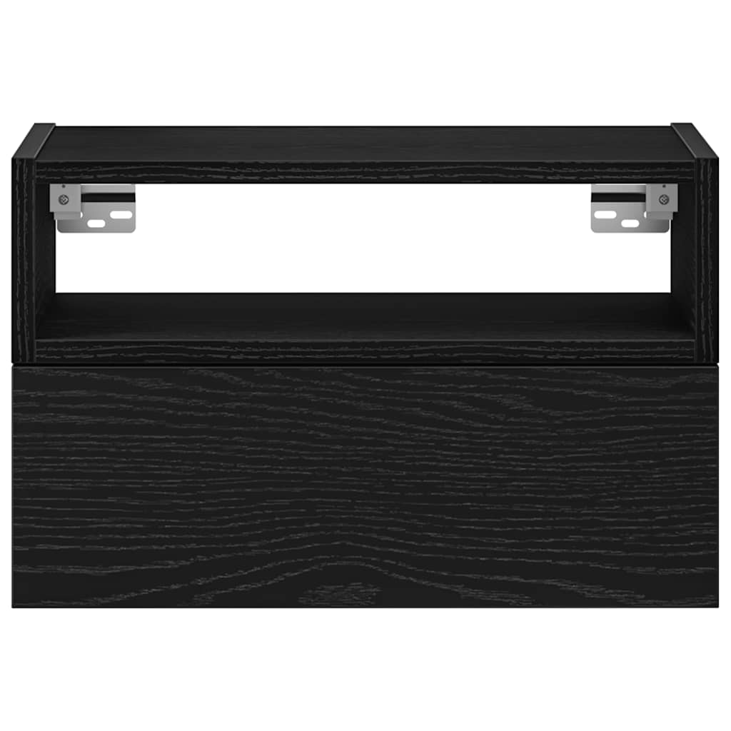 vidaXL Noptieră de perete, negru, 45x26x28,5 cm vidaXL Noptieră de perete, negru, 45x26x28,5 cm