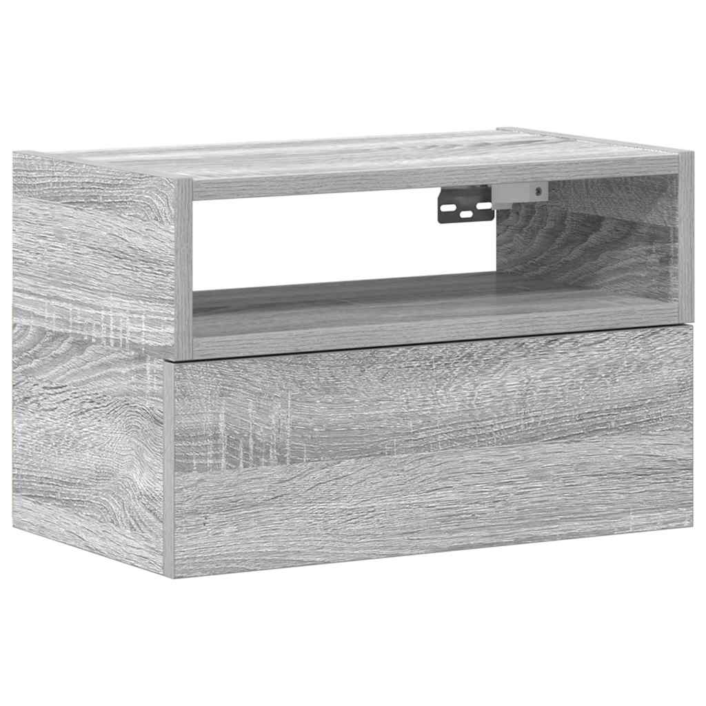 vidaXL Noptieră montată pe perete gri Sonoma 45x26x28,5 cm
