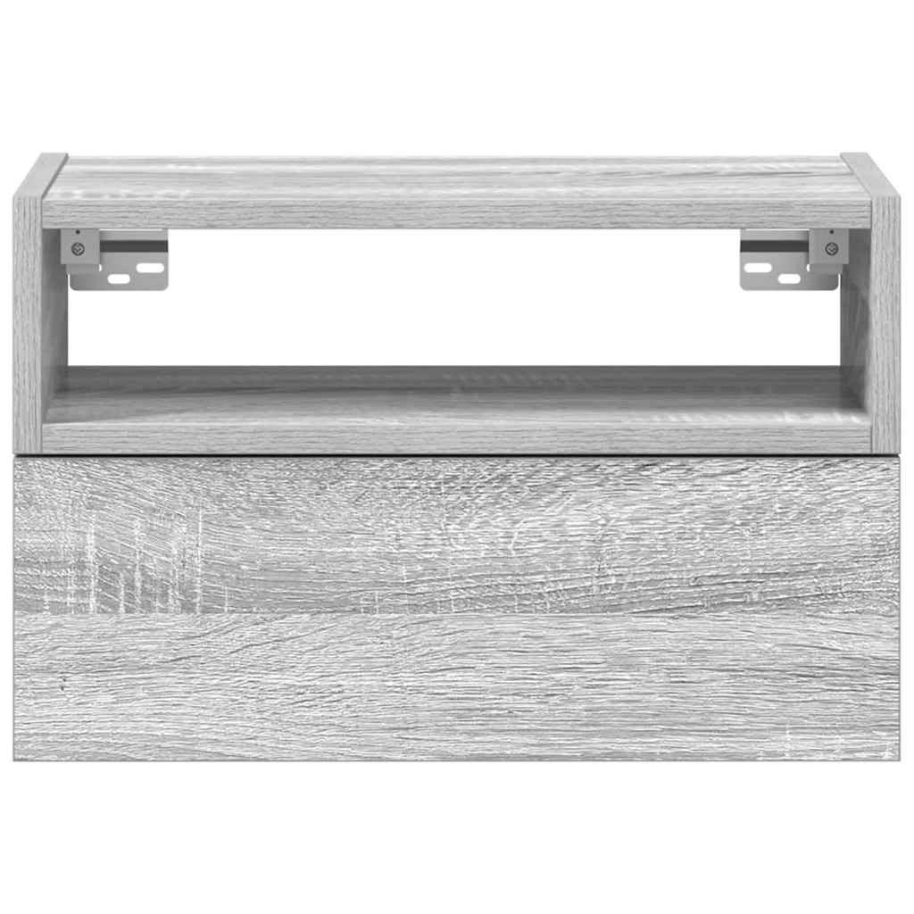 vidaXL Noptiere de perete, 2 buc., sonoma gri, 45x26x28,5 cm