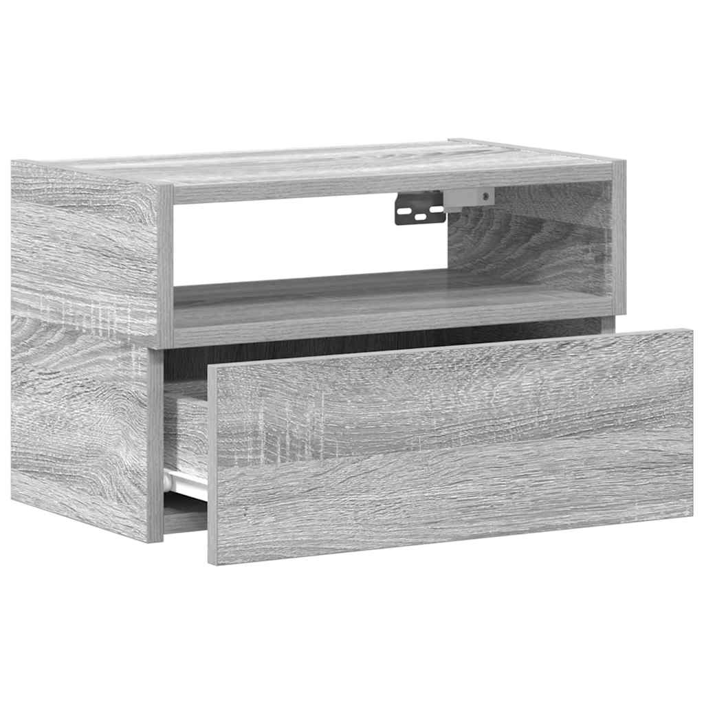 vidaXL Noptiere de perete, 2 buc., sonoma gri, 45x26x28,5 cm