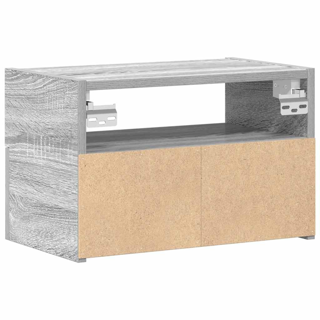 vidaXL Noptiere de perete, 2 buc., sonoma gri, 45x26x28,5 cm