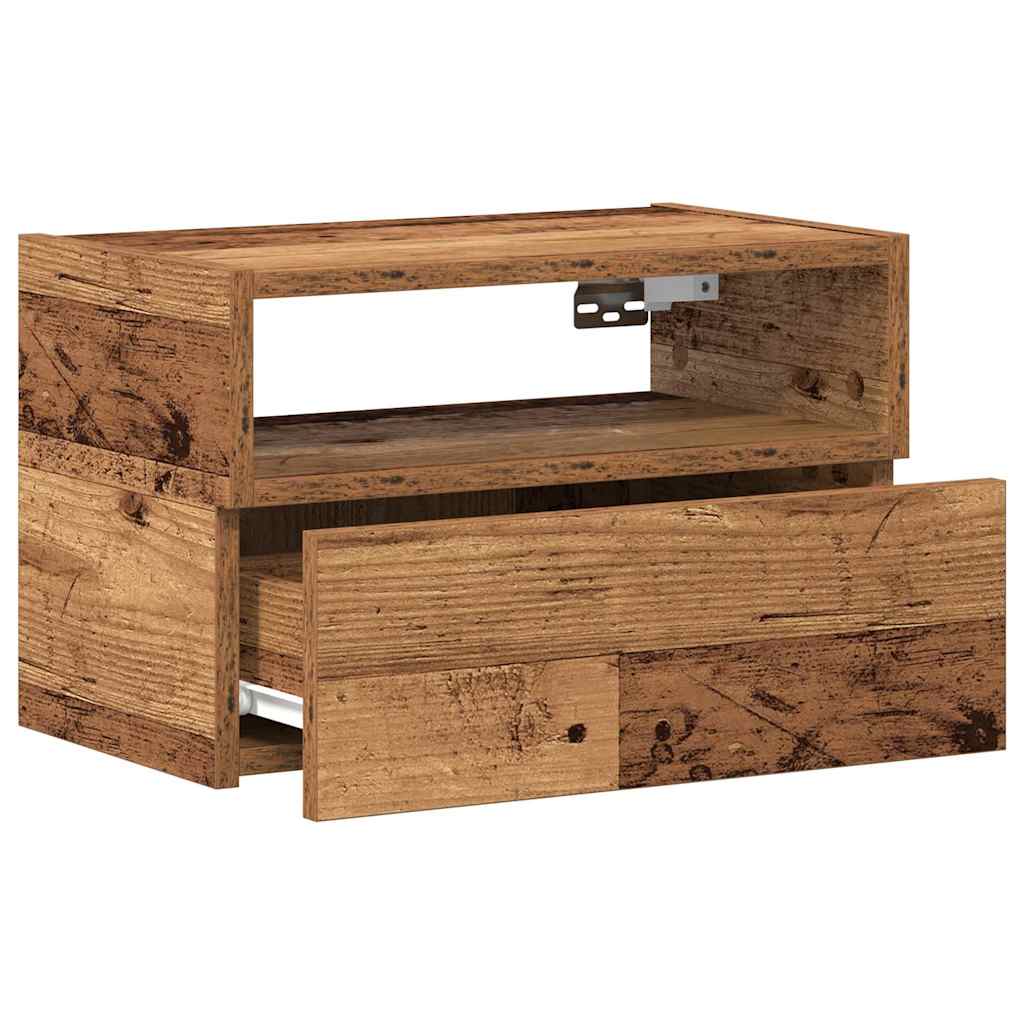 vidaXL Noptieră de perete, Lemn vechi, 45x26x28,5 cm vidaXL Noptieră de perete, Lemn vechi, 45x26x28,5 cm