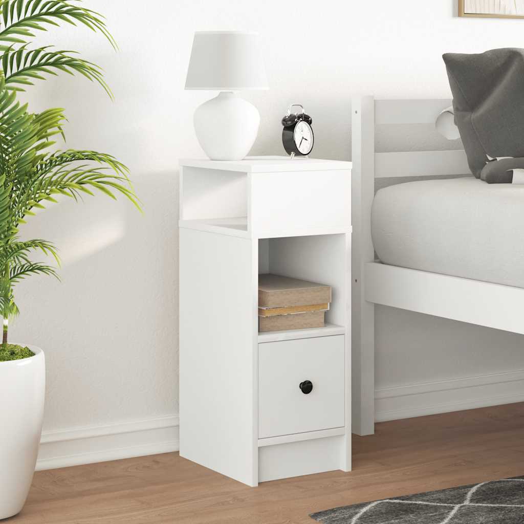 vidaXL Noptiera cu sertar alb 25x31x66 cm