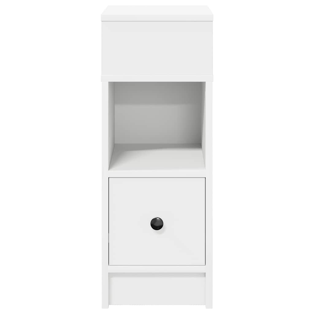vidaXL Noptiere, 2 buc., cu sertar, alb, 25x31x66 cm vidaXL Noptiere, 2 buc., cu sertar, alb, 25x31x66 cm