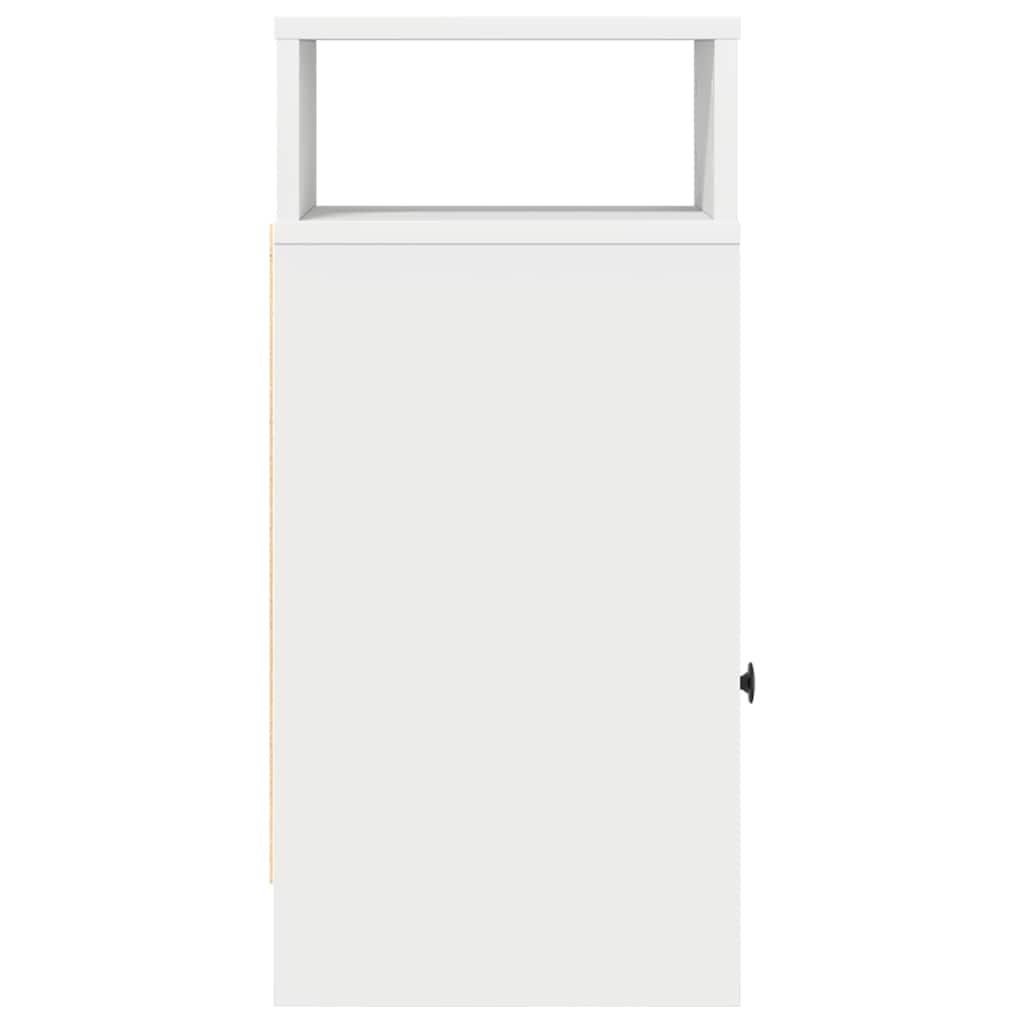 vidaXL Noptiere, 2 buc., cu sertar, alb, 25x31x66 cm vidaXL Noptiere, 2 buc., cu sertar, alb, 25x31x66 cm