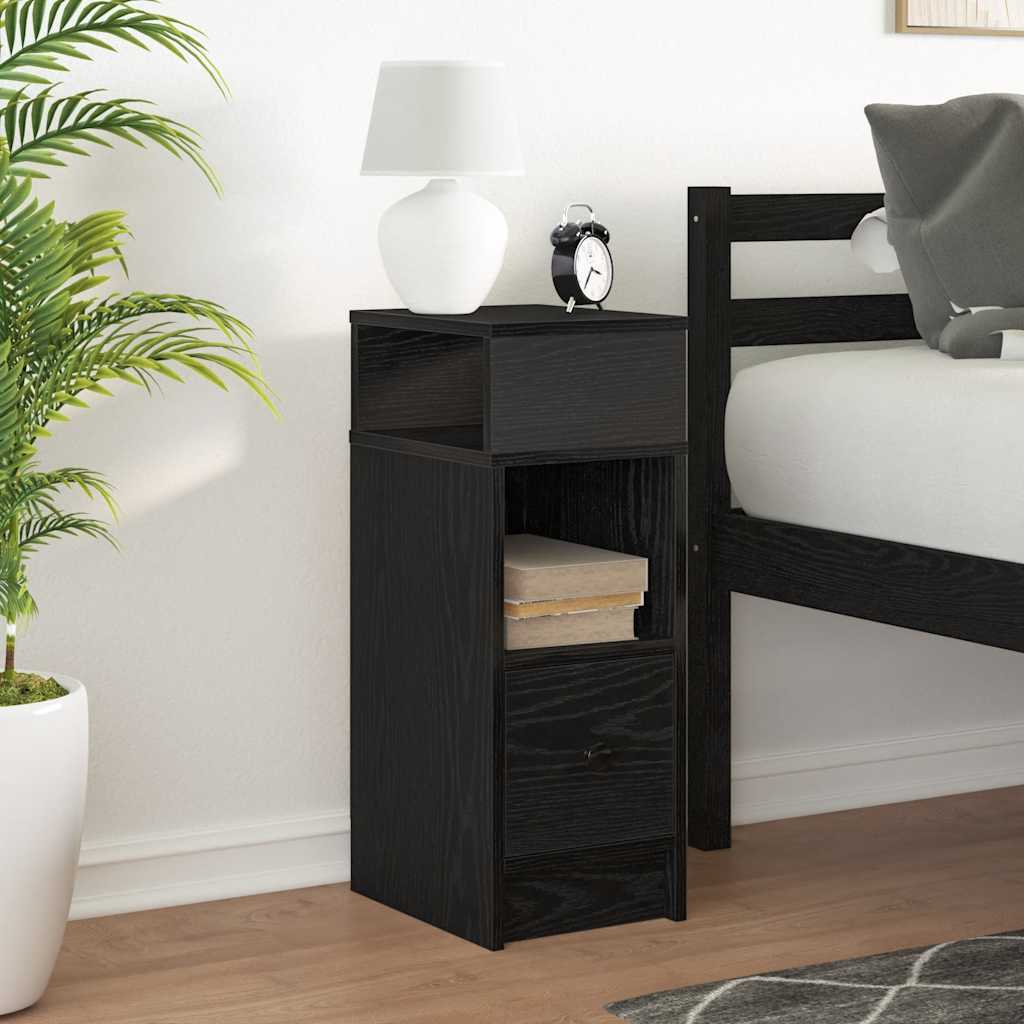 vidaXL Noptiera cu sertar Negru 25x31x66 cm