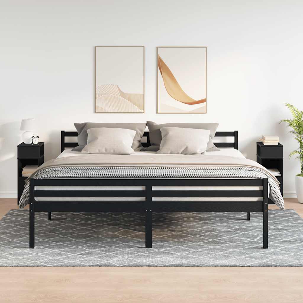 vidaXL Noptiere, 2 buc., cu sertar, negru, 25x31x66 cm vidaXL Noptiere, 2 buc., cu sertar, negru, 25x31x66 cm