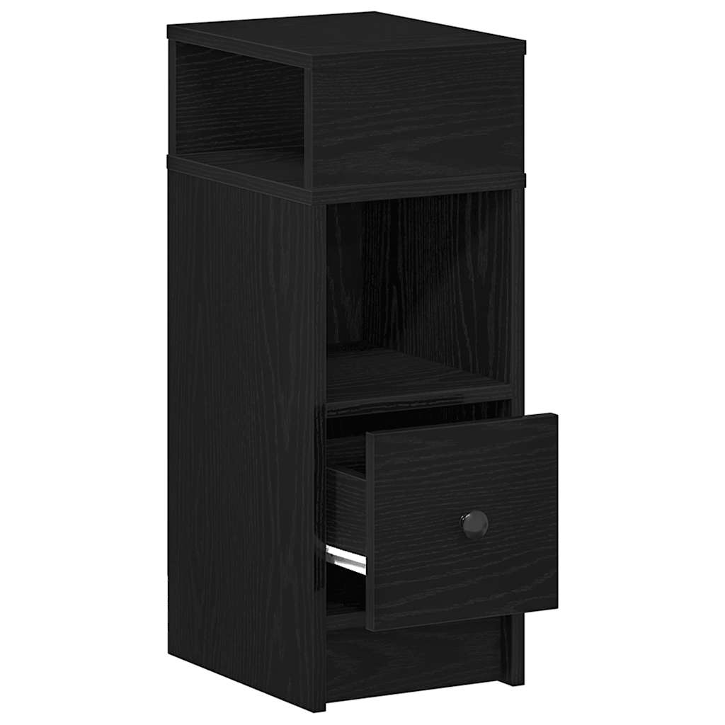 vidaXL Noptiere, 2 buc., cu sertar, negru, 25x31x66 cm vidaXL Noptiere, 2 buc., cu sertar, negru, 25x31x66 cm