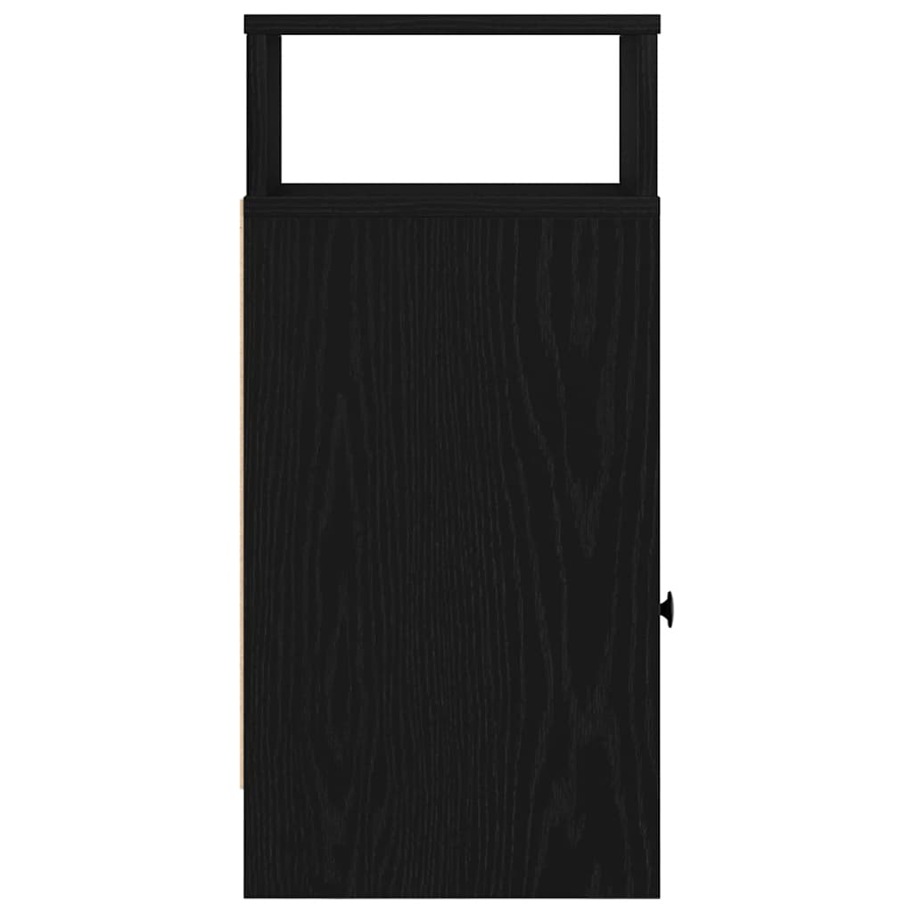 vidaXL Noptiere, 2 buc., cu sertar, negru, 25x31x66 cm vidaXL Noptiere, 2 buc., cu sertar, negru, 25x31x66 cm