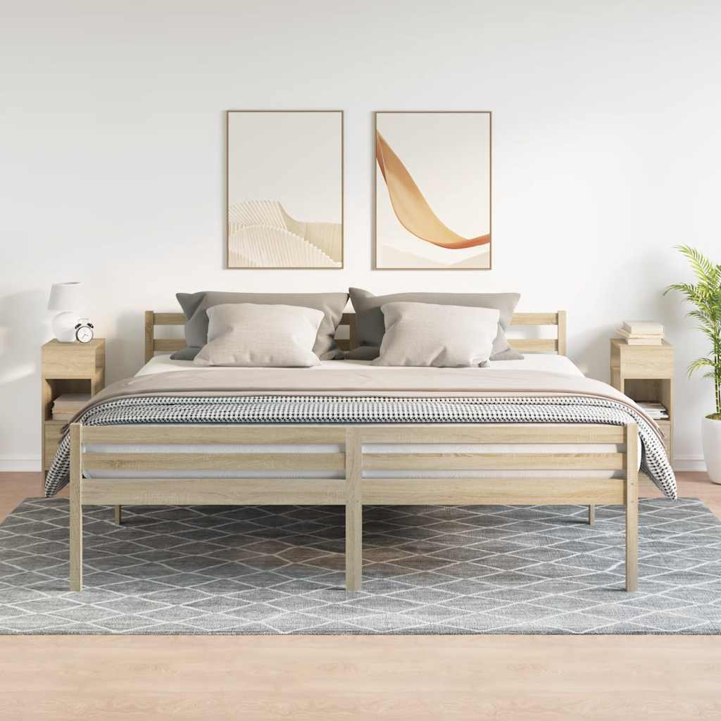 vidaXL Noptiere, 2 buc., cu sertar, Stejar Sonoma, 25x31x66 cm vidaXL Noptiere, 2 buc., cu sertar, Stejar Sonoma, 25x31x66 cm