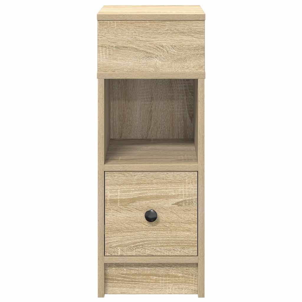 vidaXL Noptiere, 2 buc., cu sertar, Stejar Sonoma, 25x31x66 cm vidaXL Noptiere, 2 buc., cu sertar, Stejar Sonoma, 25x31x66 cm