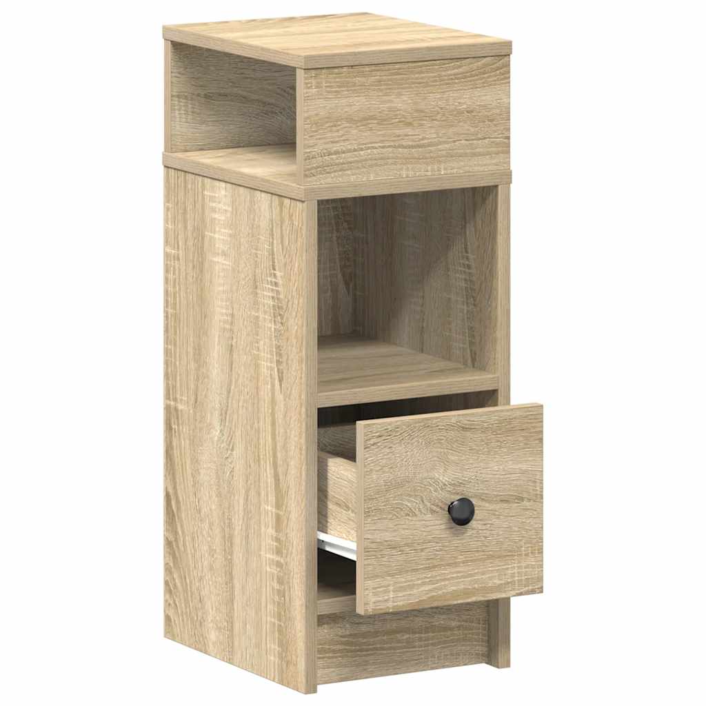 vidaXL Noptiere, 2 buc., cu sertar, Stejar Sonoma, 25x31x66 cm vidaXL Noptiere, 2 buc., cu sertar, Stejar Sonoma, 25x31x66 cm
