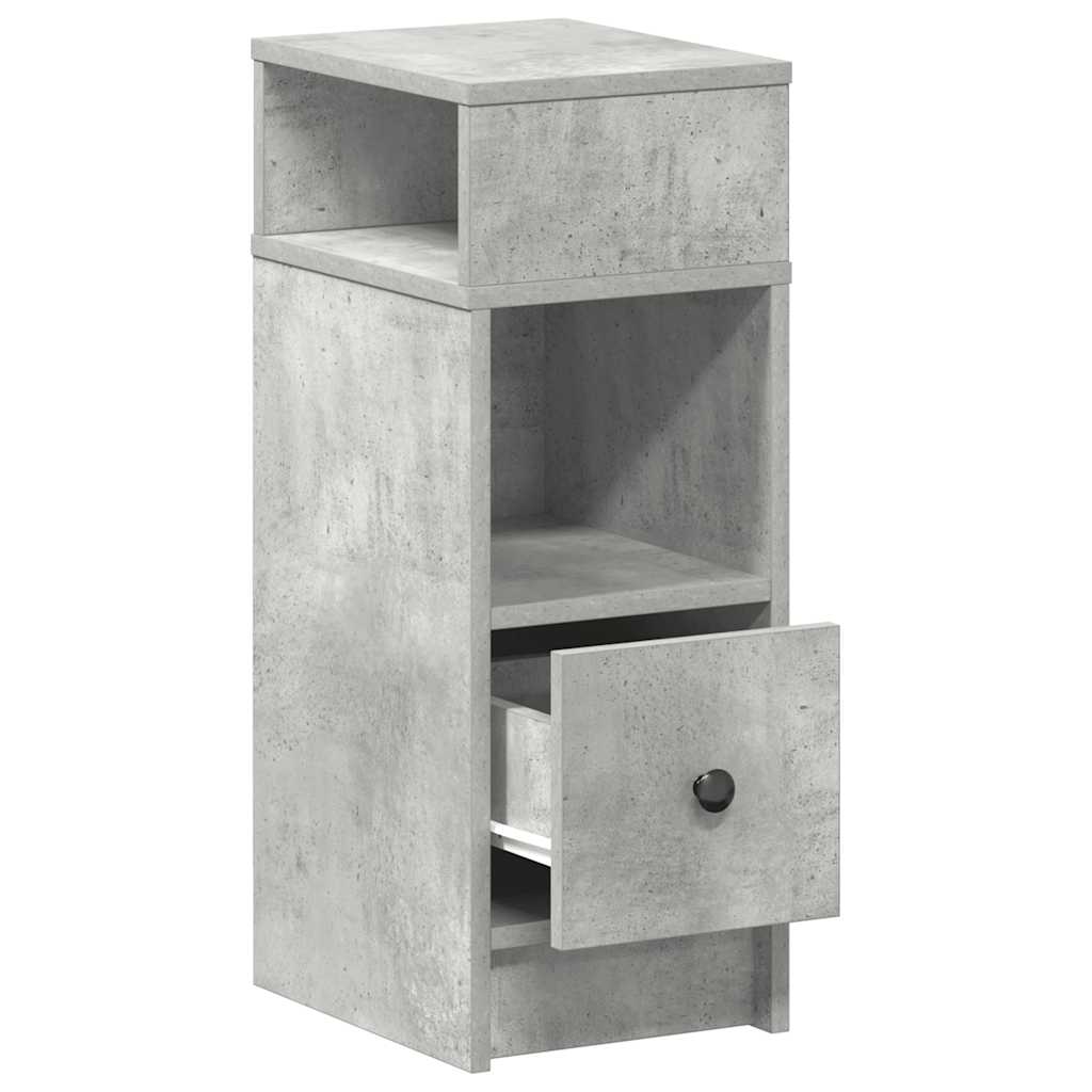 vidaXL Noptiere, 2 buc., cu sertar, Gri beton, 25x31x66 cm vidaXL Noptiere, 2 buc., cu sertar, Gri beton, 25x31x66 cm