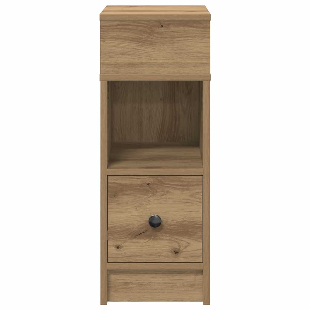 vidaXL Noptiere, 2 buc., cu sertar, stejar artizanal, 25x31x66 cm vidaXL Noptiere, 2 buc., cu sertar, stejar artizanal, 25x31x66 cm