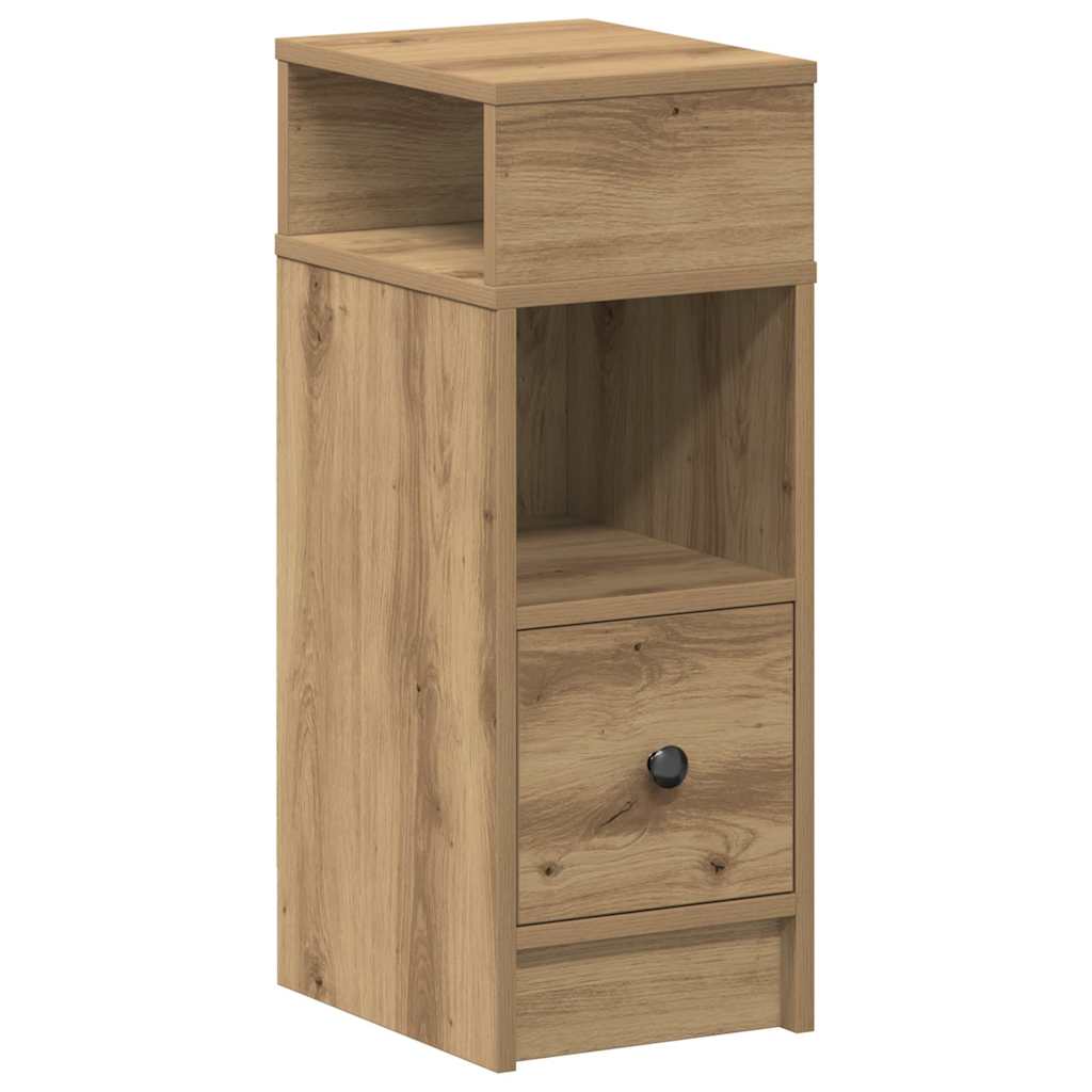 vidaXL Noptiere, 2 buc., cu sertar, stejar artizanal, 25x31x66 cm vidaXL Noptiere, 2 buc., cu sertar, stejar artizanal, 25x31x66 cm