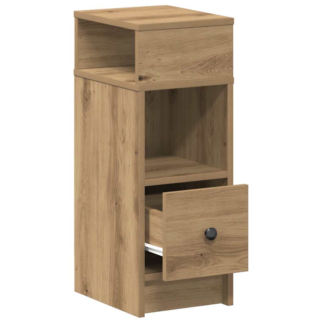 vidaXL Noptiere, 2 buc., cu sertar, stejar artizanal, 25x31x66 cm vidaXL Noptiere, 2 buc., cu sertar, stejar artizanal, 25x31x66 cm