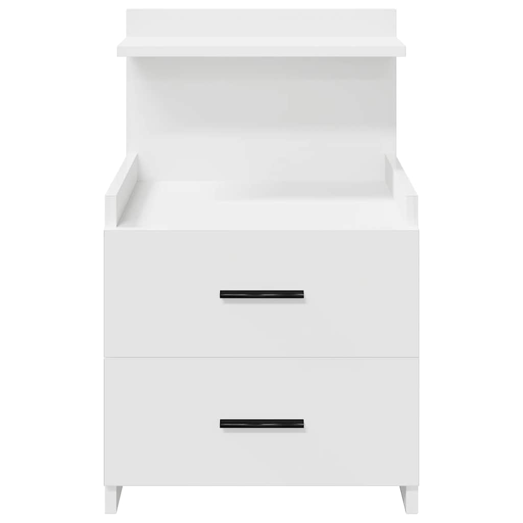 vidaXL Noptiere 2 buc. cu 2 sertare, alb, 40x36,5x62 cm