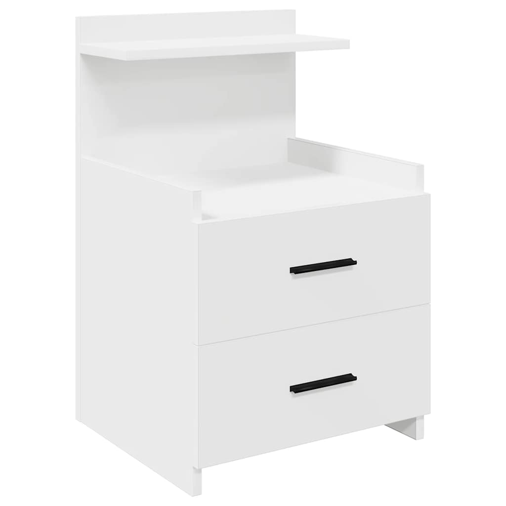 vidaXL Noptiere 2 buc. cu 2 sertare, alb, 40x36,5x62 cm