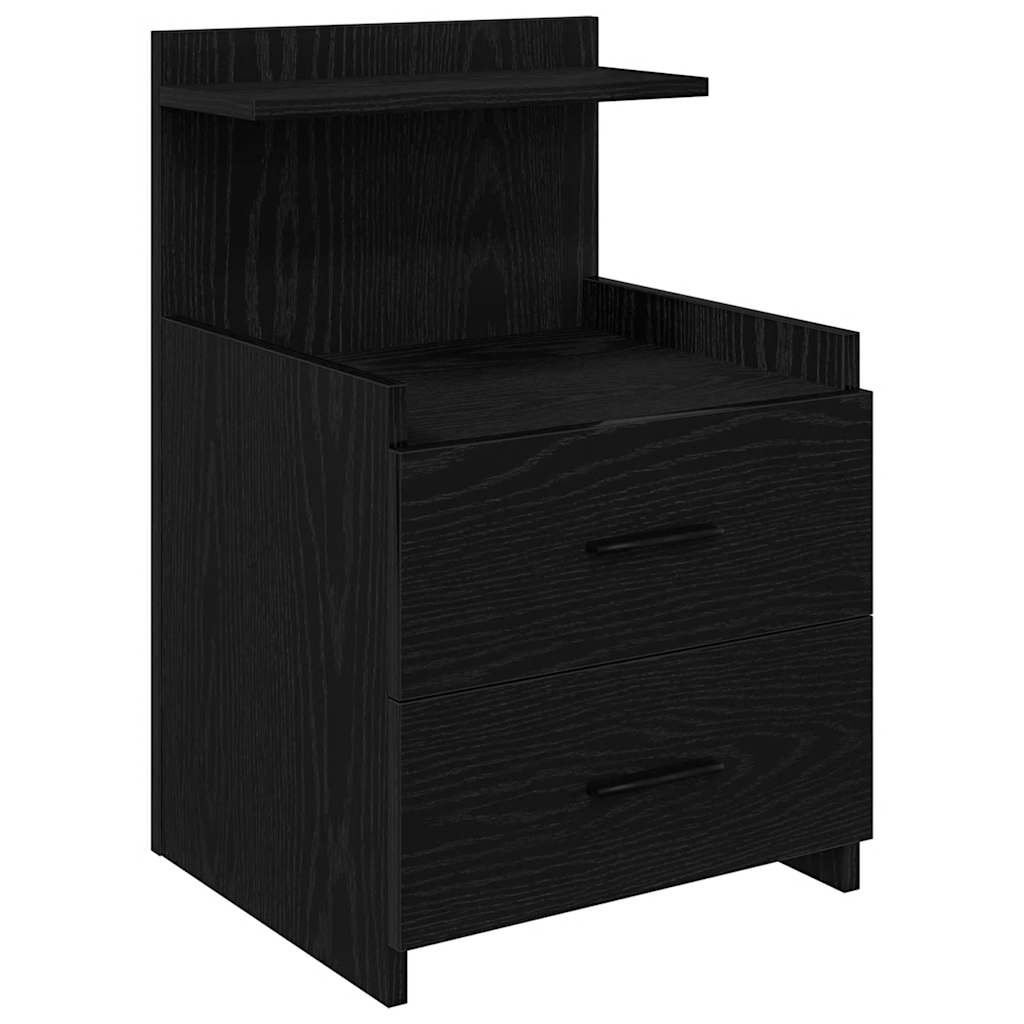 vidaXL Noptieră cu 2 sertare, neagră, 40x36,5x62 cm vidaXL Noptieră cu 2 sertare, neagră, 40x36,5x62 cm