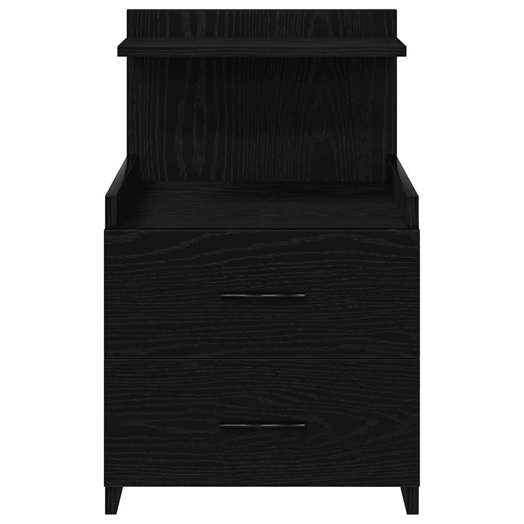 vidaXL Noptieră cu 2 sertare, neagră, 40x36,5x62 cm vidaXL Noptieră cu 2 sertare, neagră, 40x36,5x62 cm