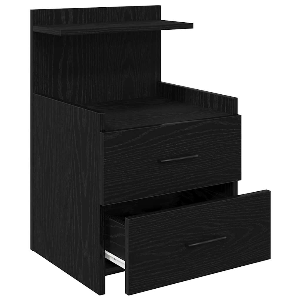 vidaXL Noptieră cu 2 sertare, neagră, 40x36,5x62 cm vidaXL Noptieră cu 2 sertare, neagră, 40x36,5x62 cm