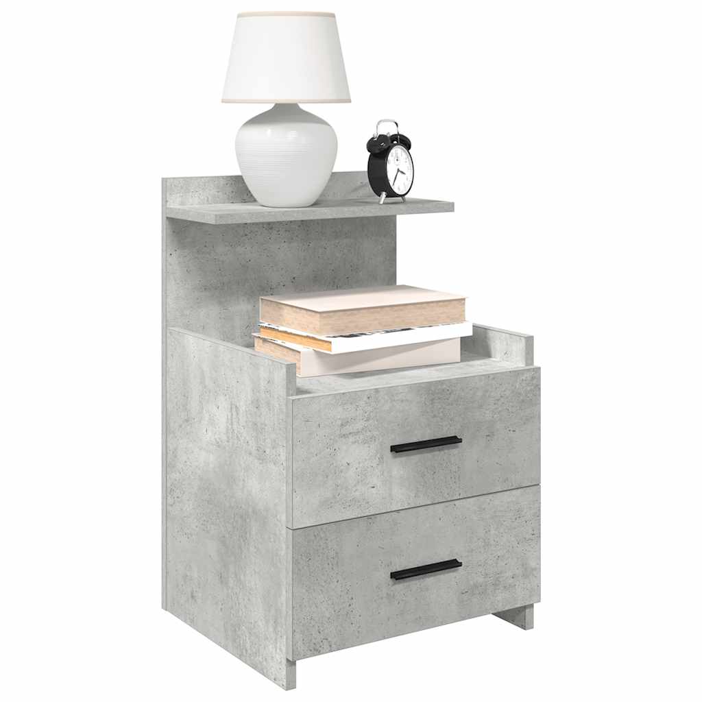 vidaXL Noptieră cu 2 sertare, gri beton, 40x36,5x62 cm vidaXL Noptieră cu 2 sertare, gri beton, 40x36,5x62 cm