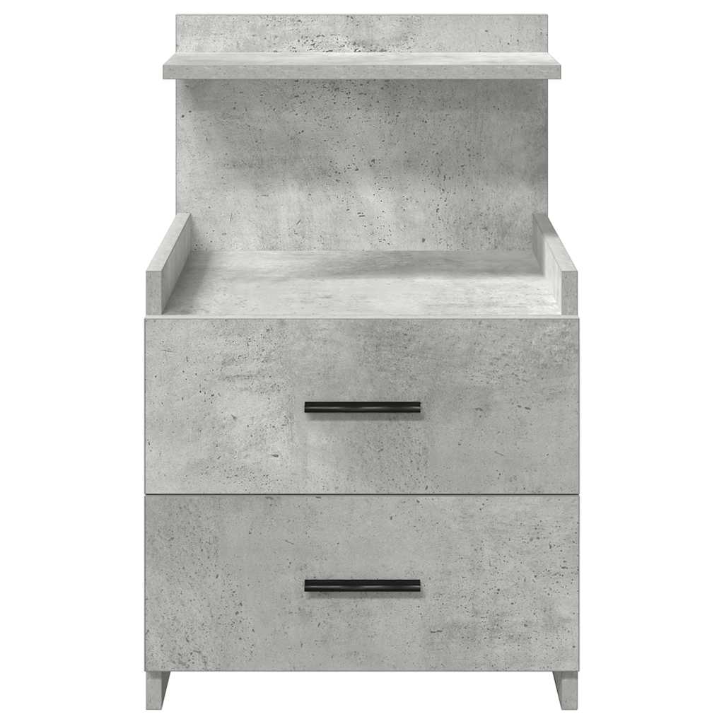vidaXL Noptiere 2 buc. cu 2 sertare, gri beton, 40x36,5x62 cm