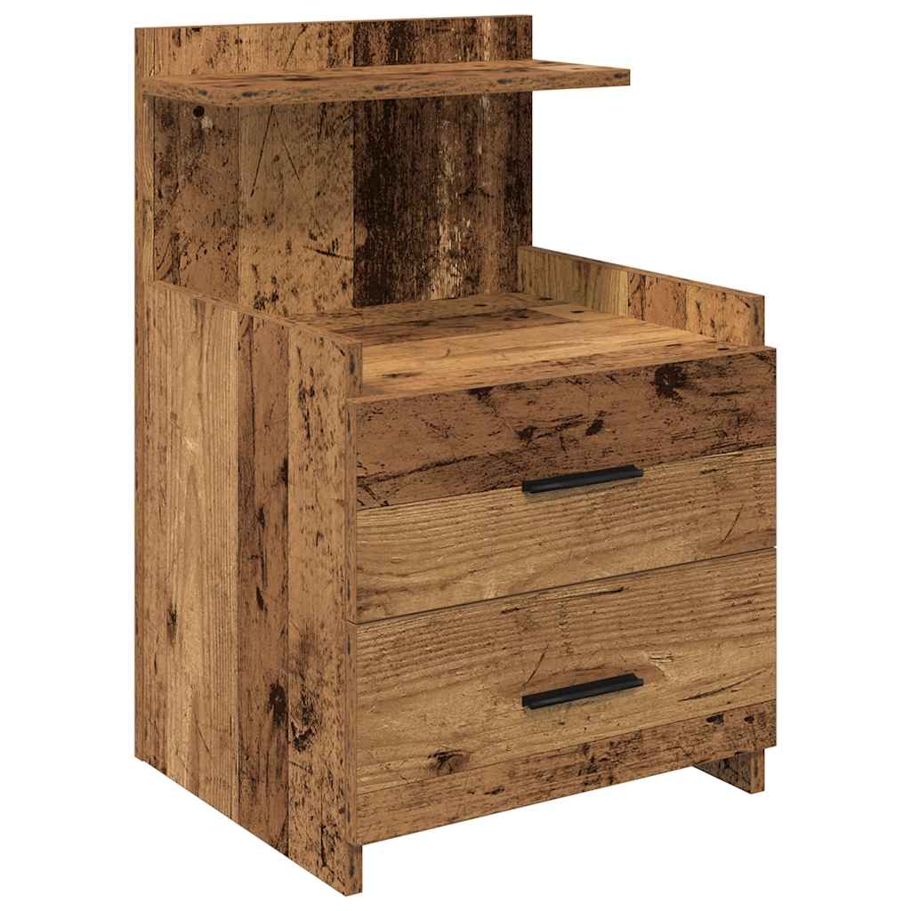 vidaXL Noptieră cu 2 sertare, lemn vechi, 40x36,5x62 cm vidaXL Noptieră cu 2 sertare, lemn vechi, 40x36,5x62 cm
