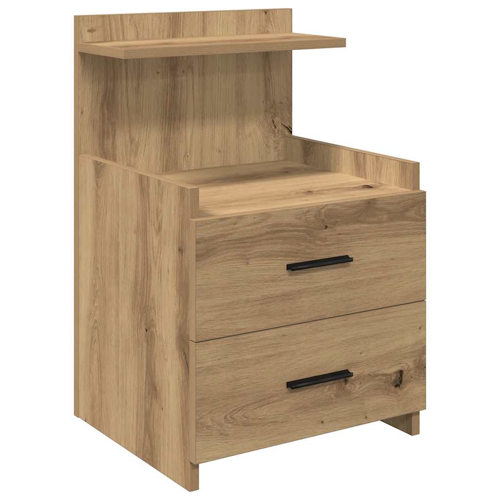vidaXL Noptieră cu 2 sertare, stejar artizanal, 40x36,5x62 cm vidaXL Noptieră cu 2 sertare, stejar artizanal, 40x36,5x62 cm