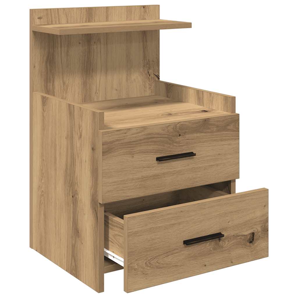 vidaXL Noptieră cu 2 sertare, stejar artizanal, 40x36,5x62 cm vidaXL Noptieră cu 2 sertare, stejar artizanal, 40x36,5x62 cm