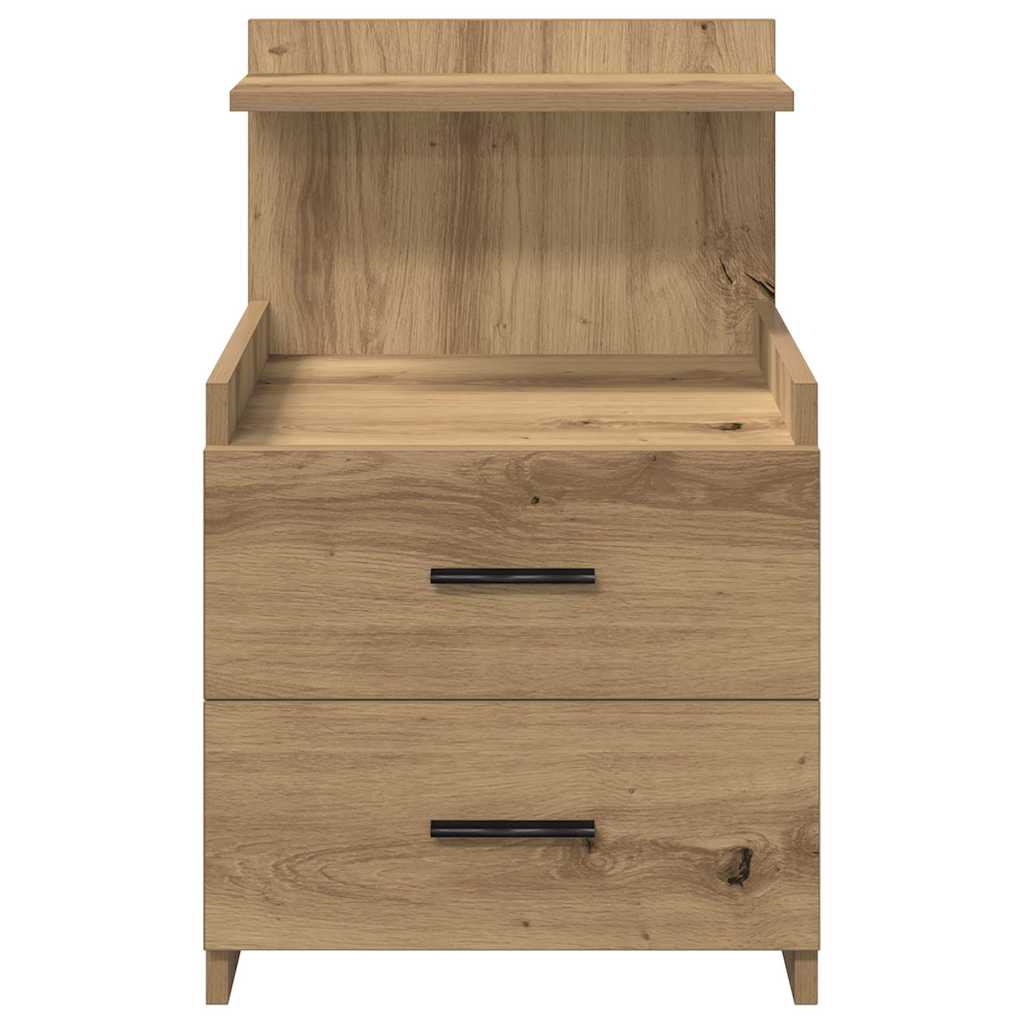 vidaXL Noptiere 2 buc. cu 2 sertare, stejar artizanal, 40x36,5x62 cm