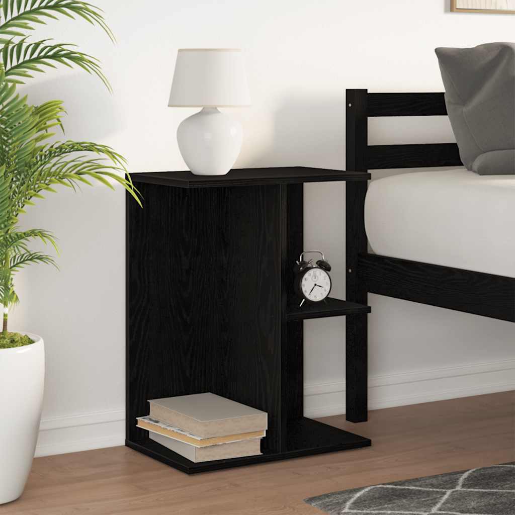 vidaXL Noptiera Stejar negru 46,5x29x61 cm Lemn prelucrat