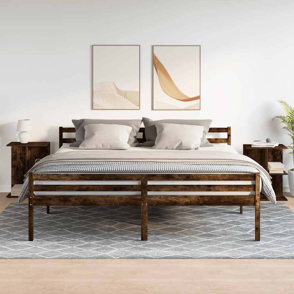vidaXL Noptiere 2 buc Stejar afumat 46,5x29x61 cm Lemn prelucrat