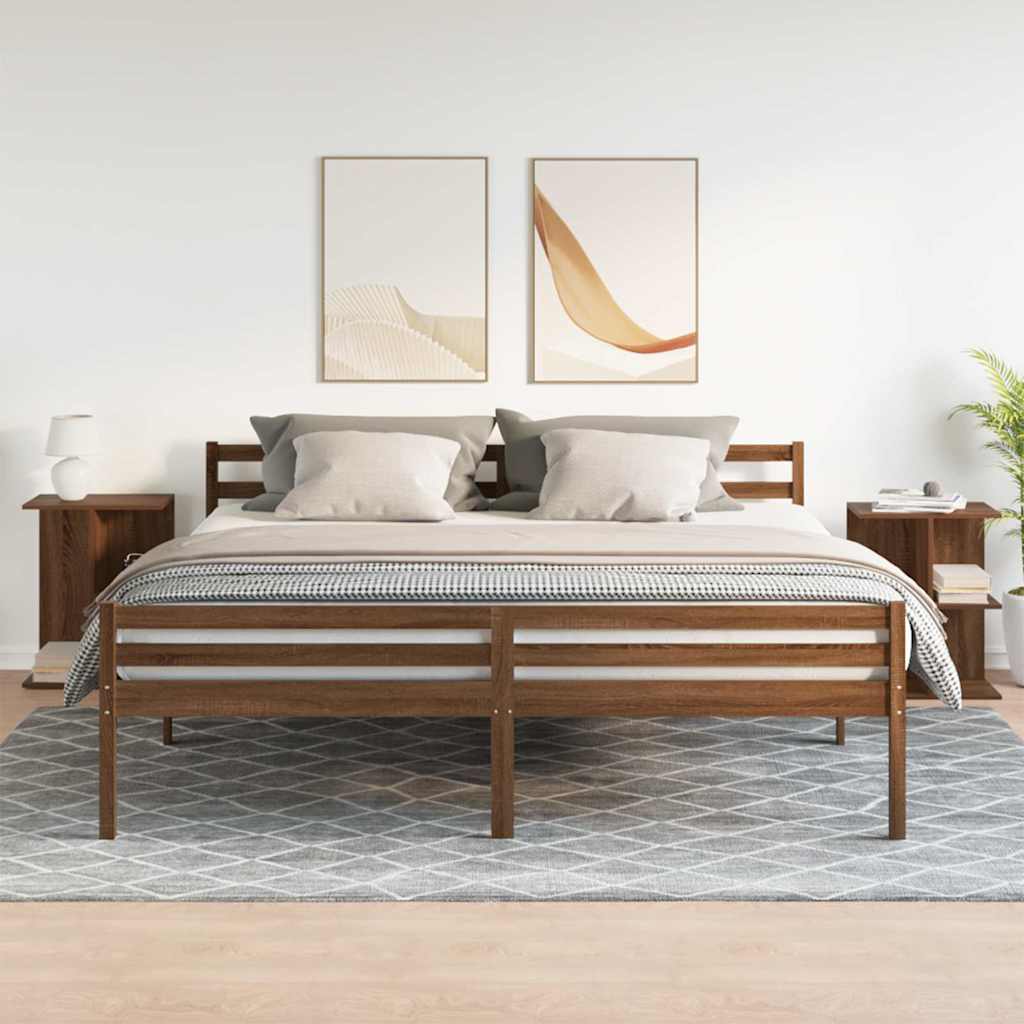 vidaXL Noptiere 2 buc Stejar maro 46,5x29x61 cm Lemn prelucrat