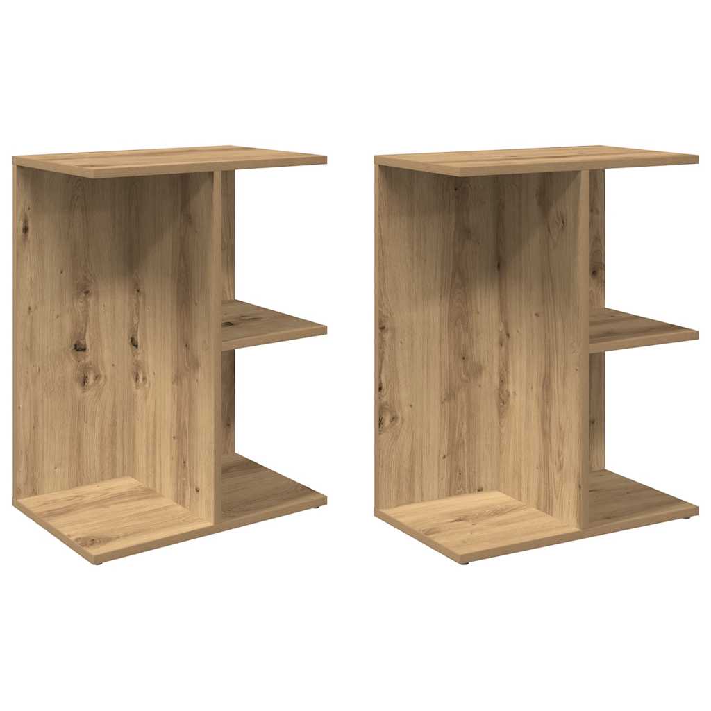 vidaXL Noptiere 2 buc Stejar artizanal 46,5x29x61 cm Lemn prelucrat