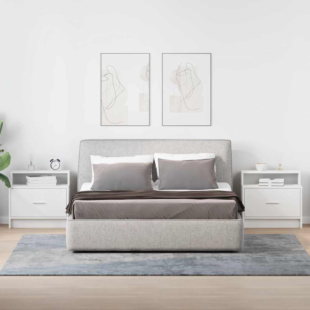 vidaXL Noptiere cu sertar 2 buc Alb 51x31x47 cm