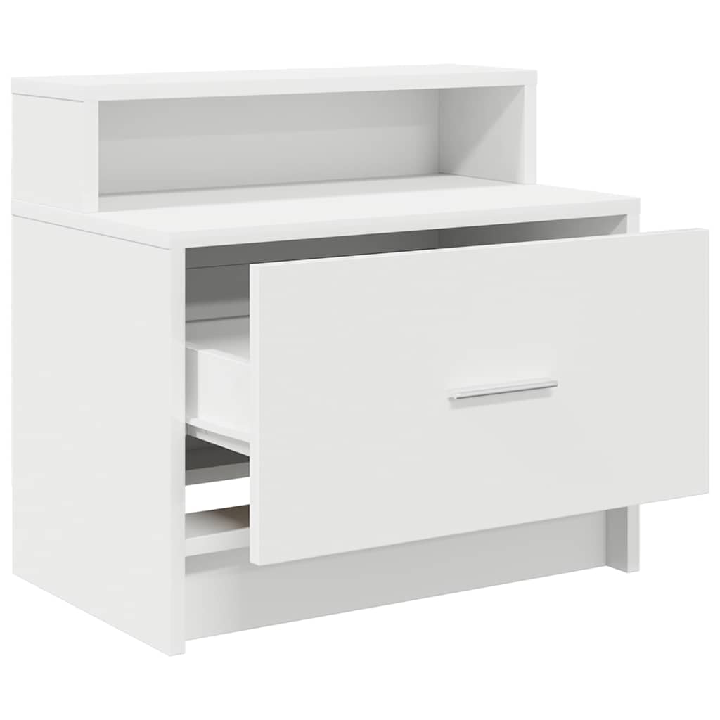 vidaXL Noptiere cu sertar 2 buc Alb 51x31x47 cm