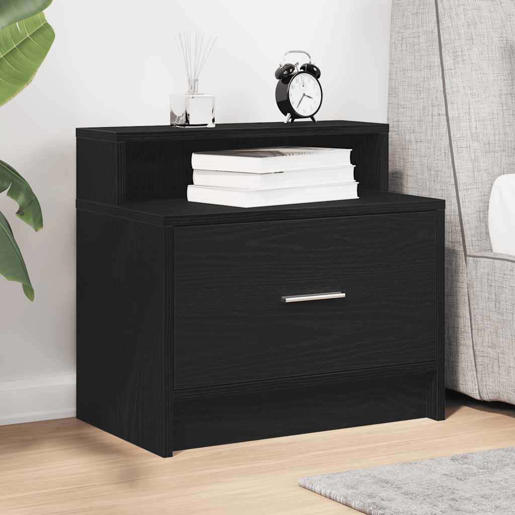 vidaXL Noptiera cu sertar stejar negru 51x31x47 cm
