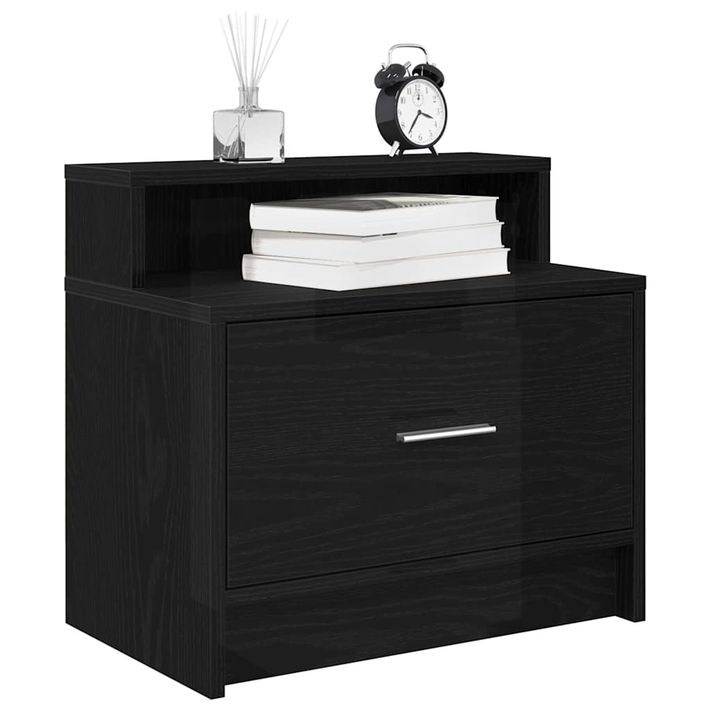 vidaXL Noptiera cu sertar stejar negru 51x31x47 cm