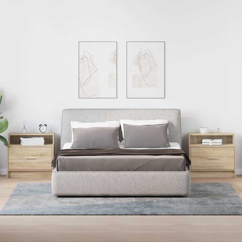vidaXL Noptiere cu sertar 2 buc. Stejar Sonoma 51x31x47 cm