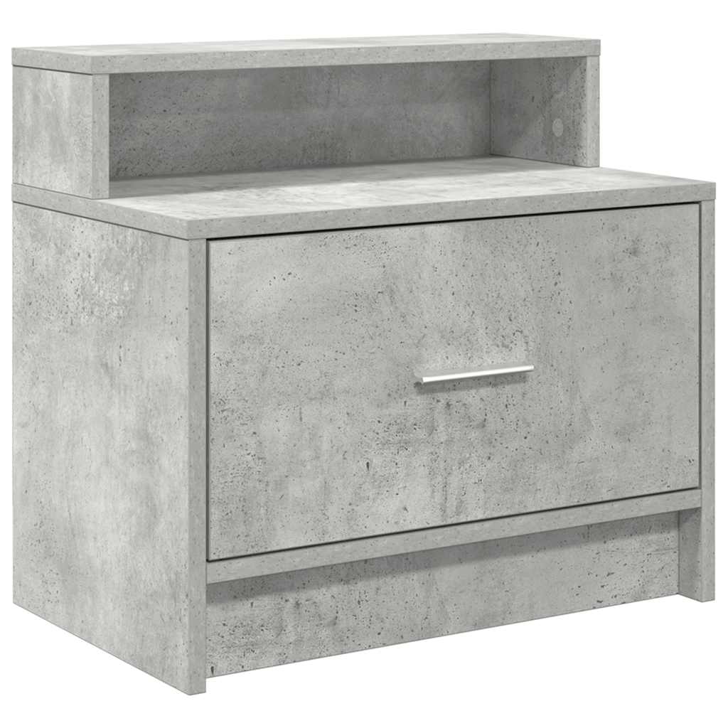 vidaXL Noptiera cu sertar gri beton 51x31x47 cm